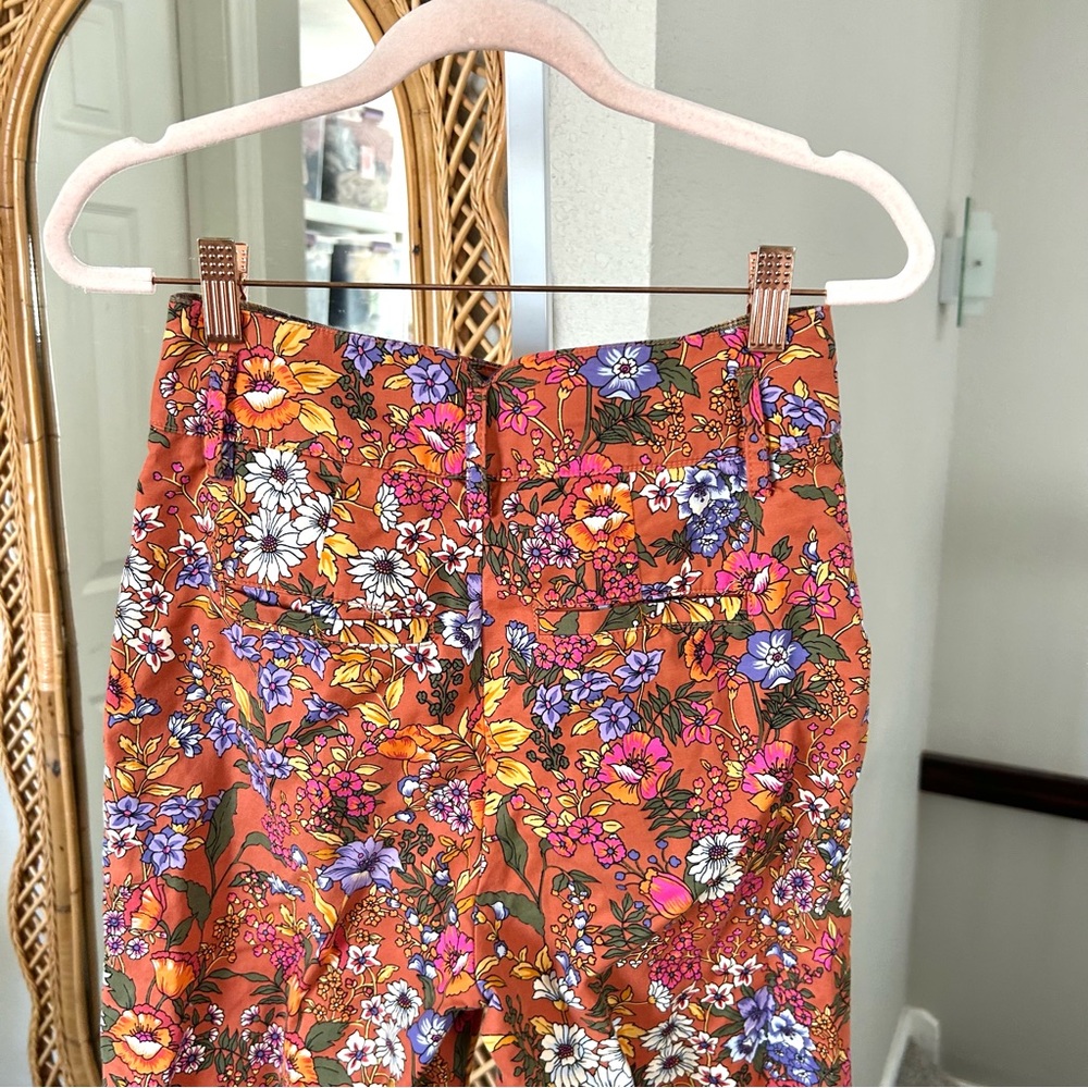Anthropologie / Maeve Floral Wide Leg High Waist Crop Pants - Picture 9 of 10